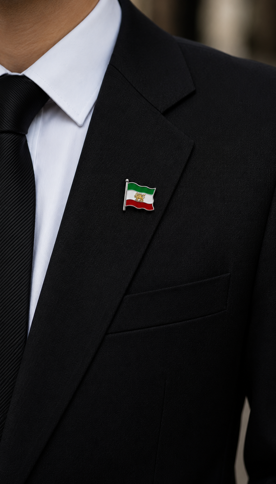 Iran Lion and Sun Flag Lapel Pins 925 Sliver Shir Khorshid Pahlavi Brooch Ancient Iranian Persian Jewelry,