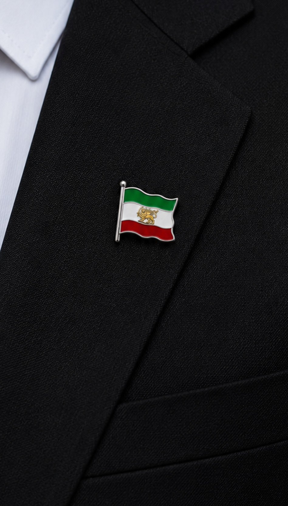 Iran Lion and Sun Flag Lapel Pins 925 Sliver Shir Khorshid Pahlavi Brooch Ancient Iranian Persian Jewelry, - Image 4